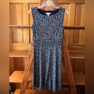 Dressbarn Navy Blue & White Floral Fit & Flare Dress | Size 4